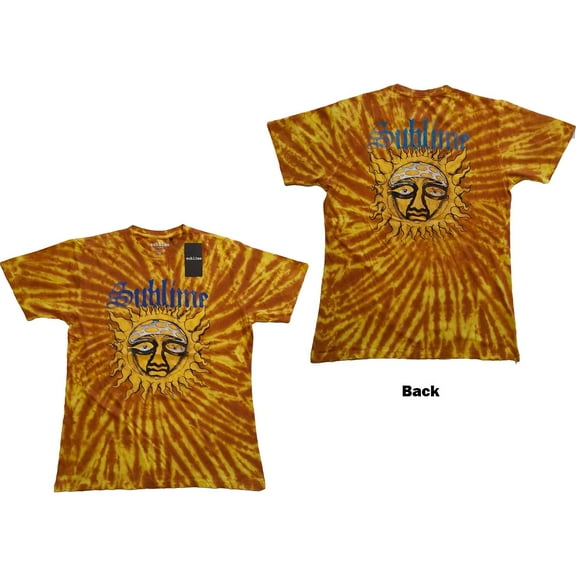 Sublime Unisex T-Shirt Sun Face (Wash Collection & Back Print) (Small)
