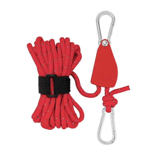 Cuerda de tienda Cola Cuerda de Carpa multifunción Carpa Paracord Hebilla fija Ligero Durable a prueba de viento Rojo