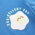 thumbnail image 6 of VNKIDY Boys Girls Kids 2 Piece Outfit Short Sleeve Crewneck Fried Egg Graphic TShirts Matching Solid Color Loose Fit Shorts For Daily Wear Blue 110, 6 of 7