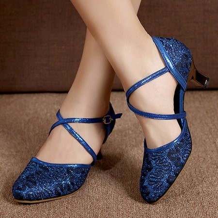 

Cathalem Meditation Sandals for Women Women s Dance Sandals Color Fashion Sequins Prom Ballroom Latin Dance Teal Women Sandals Blue 8.5