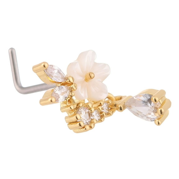 DESIGNICE Creative Jewelry Colorful Nose Nails Dangle Nose Studs Nose Rings Body Piercing Gold