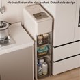 thumbnail image 3 of Slim Storage Cabinet, Rolling Narrow Storage Cabinet with Wheels, Slim Organizer Drawer for Rice, Ingredients, Floor Cabinet for Small Space, Kitchen, Laundry, Living Room, 3 of 7