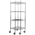 thumbnail image 1 of TRINITY EcoStorage™ 4-Tier Corner Wire Shelving Rack | Nsf | Includes Wheels | Chrome, 1 of 7
