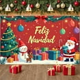 thumbnail image 3 of Christmas Theme Christmas Banner Colorful Decor Feliz Navidad Banner Festive Red Background Holiday Banner for Christmas Celebration Family Gathering Holiday Party, 3 of 8