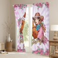 thumbnail image 3 of Castle Fairy Western Cowgirl Black Out Curtains for Girls,Chic Floral Rose Horse Curtains Pack of 2 (42x63 Each),Dreamy Princess Bedroom Curtains,Super Cozy Room Decor, 3 of 6