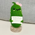thumbnail image 5 of Homerr Cute Crochet Pickle Ornament Funny Knitted Cucumber Ornament Knitted Crochet Pickle Ornament Cartoon Design with Positive Words, Cute and Inspirational, 5 of 10