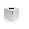 thumbnail image 3 of Square Tissue Box Cover Tissue Paper Box Cover Holder Electroplated Design Roll Paper Towel Dispenser Organizer for Kitchen Bathroom, 3 of 7