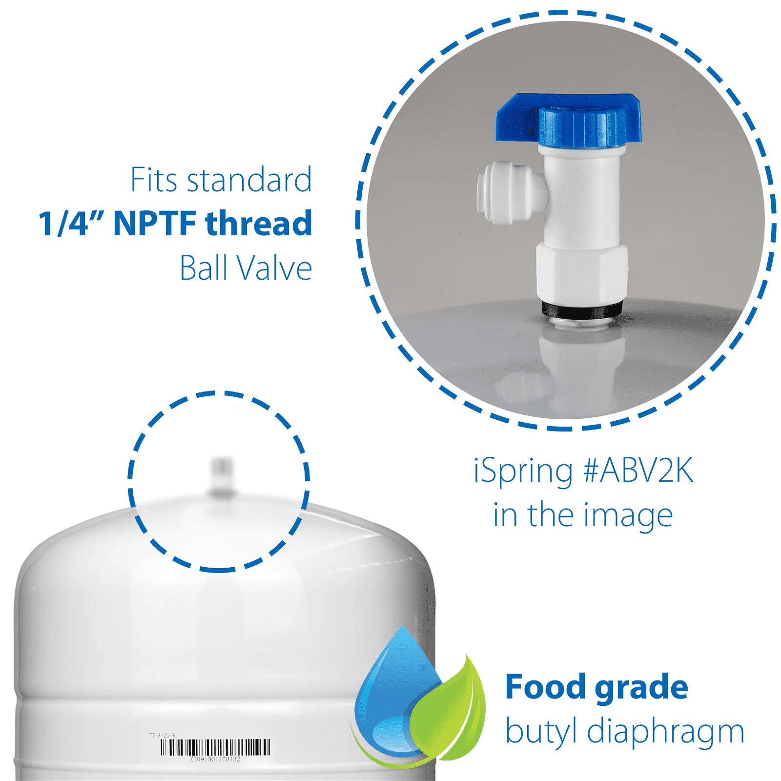 iSpring Water Systems, LLC iSpring T32M/T55M Reverse Osmosis Pressurized Water Storage Tank