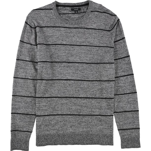 Alfani Mens Stripe Pullover Sweater, Negro, Grande