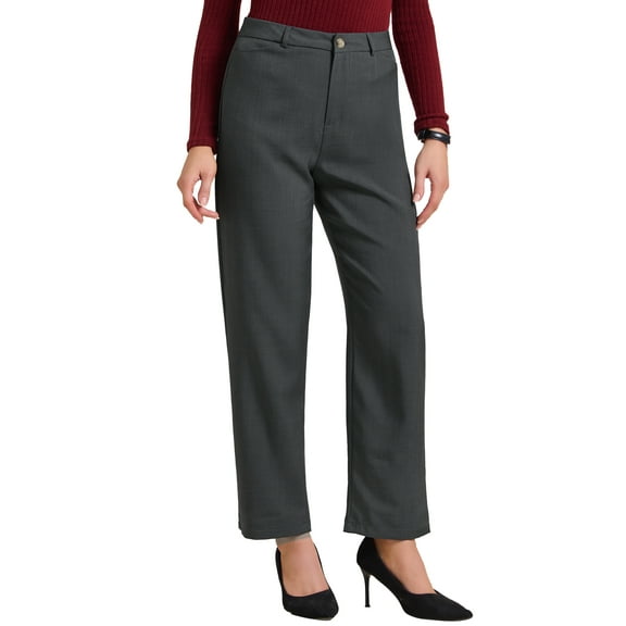 INSPIRE CHIC Women's Packets High Waisted Work Office Formal Casual Long Pants M Grey