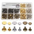 thumbnail image 1 of Coofit 180 Sets Leather Rivets Metal Rivet Buttons Double Cap Rivets with Fixing Tools, 1 of 10