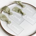 thumbnail image 2 of 10/20/50 piezas de tarjetas de lugar de boda de acrílico esmerilado, etiqueta de nombre de acrílico, arco en blanco, decoración de boda, tarjetas de asiento, letrero colgante DIY, 2 of 5