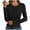 #H-Black, variant on Women's Textured Wave Stripe Long Sleeve Top, Slim Fit Ribbed Knit Crewneck Shirt, Stretchy Basic Tees,Sizes:S,M,L,XL,2XL