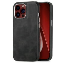Dteck for iPhone 15 Pro Case, Slim Skin-Friendly PU Leather with Anti-Scratch Microfiber Lining Protective Back Cover,Black