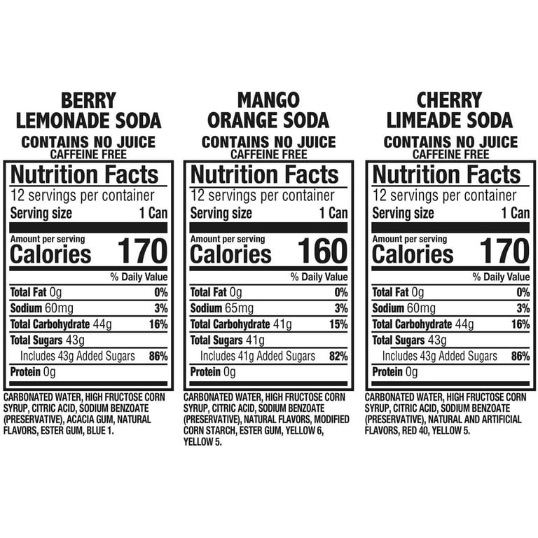 Sunkist Summer Variety Pack, 12oz, Berry Lemonade, Mango Orange