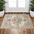 thumbnail image 2 of YOUFORTONG 2x3 Washable Entryway Rug,Vintage Non-Slip Small Indoor Door Mat with Rubber Backing, Farmhouse Decor Throw Rug for Bathroom Kitchen,Beige, 2 of 9