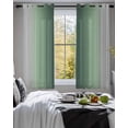 thumbnail image 3 of Green Grey Ombre Sheer Curtains 54 Inch Length 2 Panels Set for Living Room/Bedroom, Farmhouse Gradient Minimalist Kitchen Curtains Grommet Semi-Sheer Curtains Drapes Window Treatments 42"x54"x2, 3 of 7