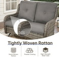 thumbnail image 2 of POCASSY 52" Width Outdoor Loveseat, Rocking Glider All Weather Wicker Patio Loveseat with Deep Seat for Porch Balcony and Backyard, Gray, 2 of 7