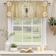 thumbnail image 2 of 2 Pack Valances for Window, Brown Daisy Bees Short Curtains for Kitchen Bedroom Living Room, Spring Farmhouse Honey Floral Rings Rod Pocket Small Window Treatment Valance Drapes 60 x 18 Inch, 2 of 8