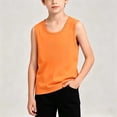 thumbnail image 2 of FSYBOA Boys Cotton Tank Tops Size 8T, Crew Neck Sleeveless Running Casual Kids Athletic Top Orange, 2 of 5