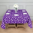 thumbnail image 3 of Purple White Butterfly Pattern Square Tablecloth,Waterproof Square Table Cover,Wipeable Spillproof Washable Table Cover for Home Kitchen Party Decor 42"X42"(107x107cm), 3 of 6