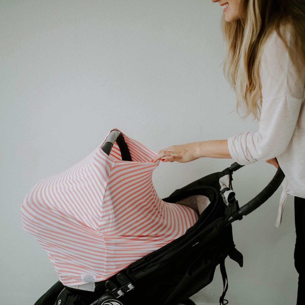 Parker Baby 4-in-1 Unisex Car Seat Cover - Nursing, Car Seat, Grocery Cart, & High Chair Cover - Storm