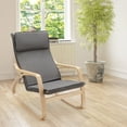 thumbnail image 2 of Costway Modern Bentwood Rocking Chair Fabric Upholstered Relax Rocker Lounge Chair Gray, 2 of 11