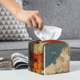 thumbnail image 6 of Picia Rusty Rocket Launch Pattern Tissue Box Cover,PVC Leather Square Holder,Tissue Box Holder with Magnetic Bottom,Facial Paper Organizer Dispenser-5.2"X5.2"X5.2", 6 of 8