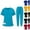 Turquoise, variant on Scrubs for Women Set Short Sleeve V-Neck Tops with Pocket & Jogger Pants with Drawstring
