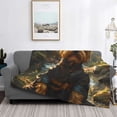 thumbnail image 2 of Yiaed Forest Creek Cute Dog Print Blanket Throw Blanket Soft Cozy Flannel Blanket for Home Bed Sofa Couch Chair-60"x50", 2 of 6