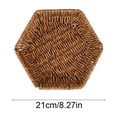 thumbnail image 3 of Weloille Plastic Imitation Rattan Storage Basket 1Pc, Round Woven Organizer, Lightweight Multifunctional Fruit Bread Storage Bin for Kitchen Countertop Living Room, 3 of 6