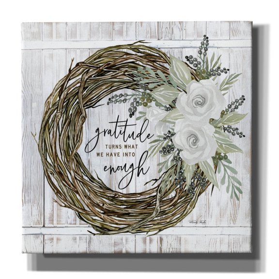 Epic Graffiti 'Gratitude Wreath' by Cindy Jacobs, Canvas Wall Art, 37"x37"