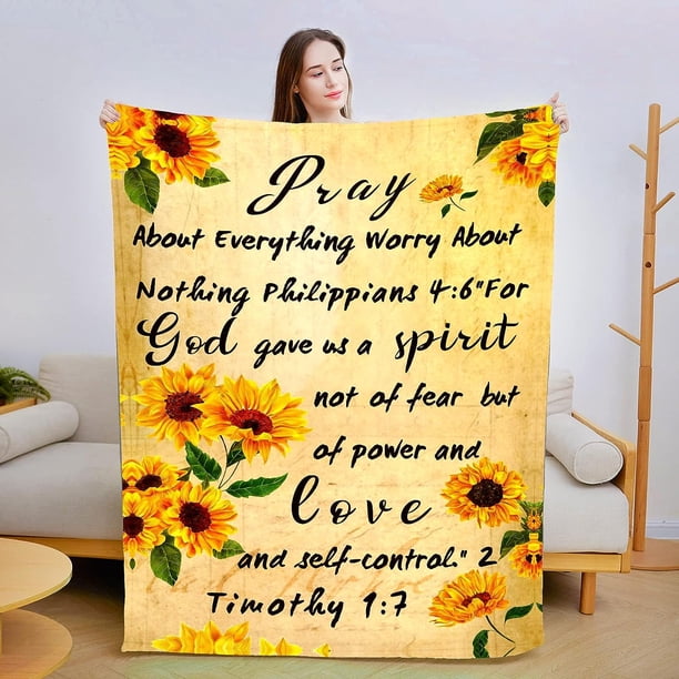LHSHID Christian Gifts for Women Religious Gifts for Women Catholic Bible Verse Blanket Inspirational Spiritual Scriptures Religious Soft Throw Blanket Birthday Gifts for Women 60x80in