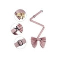 thumbnail image 3 of Men's Ribbon Leaf Pendant Pre-tied Bow Ties Necktie  Collar Fashion for School Uniform Wedding One Size Pink, 3 of 5
