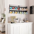 Rustic Mug Rack Wall Mounted Coffee Mug Holder Set of 3 with 24 Hooks, Black Rustic ...