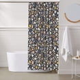 thumbnail image 6 of Shower Curtain, Doodle Sea Pebbles Waterproof Fabric Plastic Shower Curtain, Drying Fast Bathroom Curtain with 9 Buttonholes, Ruffle Shower Curtain 60x72in, 6 of 8