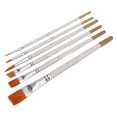 thumbnail image 1 of Fugacal 6 Pcs Paint Brush Multipurpose Mini Nylon White Rod Oil Painting Round Tips Flat Tips Watercolor Brush Set,Paint Brush Set,Paintbrushes, 1 of 8