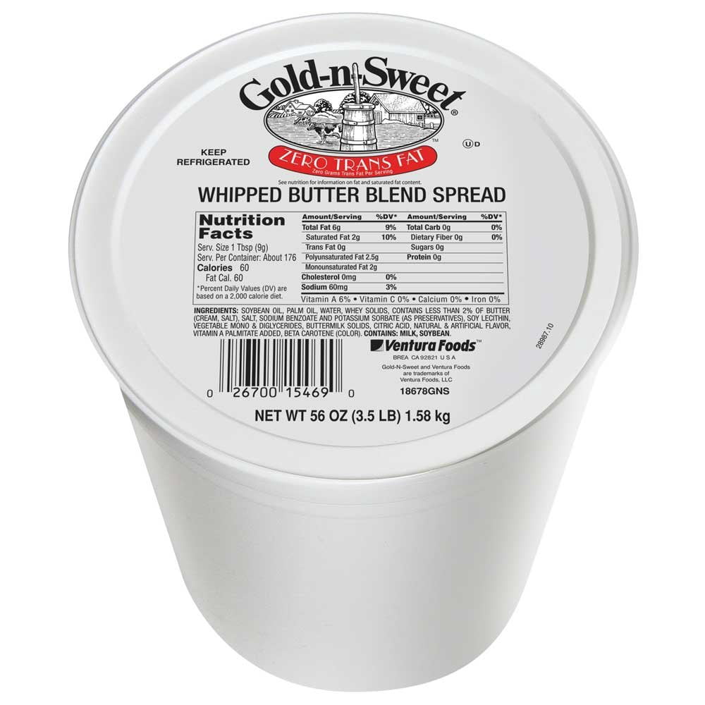 Gold N Sweet 72 Percent Fat Whipped Butter Blend Spread, 3.5 Pound - 6 per case.