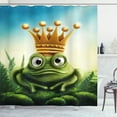 thumbnail image 1 of Ambesonne King Shower Curtain, Frog Prince on Moss Stone, 69"Wx75"L, Forest Green and Yellow, 1 of 3