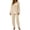 Beige 1, variant on HAiming 2 Piece Womens Pajama Sets Long Sleeve Smocked Casual Shirts Comfy Pants Lounge Sets Fall Winter Sleepwear