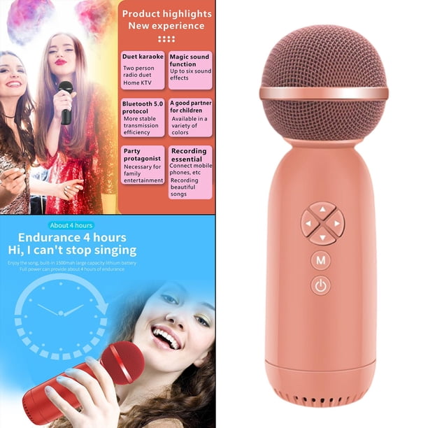 de música 5.0 Regalos portátiles Juguetes de mano 2 en un Karaoke Micrófono inalámbrico para fiestas Smartphones de sonido