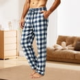 thumbnail image 4 of SAWOBUUN Men's Plaid Pajama Pants Elastic Drawstring Waist Loose Buffalo Check Lounge Sleep Pants with Pockets, 4 of 6