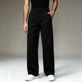 thumbnail image 7 of MXALUOB Men's Wide Leg Sweatpants Open Bottom Straight Leg Drawstring Fashion Pants with Pockets Loose Fit Full Length Athletic Pant, 7 of 7