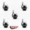 thumbnail image 2 of 2-1/2 Inch Swivel Metal Ball Caster Wheels for Furniture - Bright Chrome Finish Stem Casters with 3/8 Inch - 24 TPI x 5/8 Inch Threaded Stem - 500 lbs. Total Capacity - Set of 5 - Service Caster Brand, 2 of 4