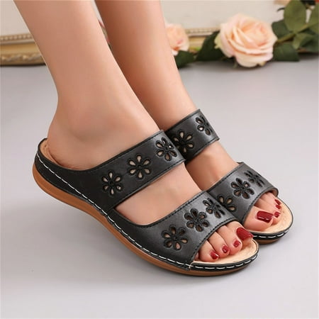 

Fashion Ladies Flat Flower Slippers Roman Style Spring And Summer Sandals