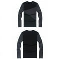 thumbnail image 3 of Men's Long Sleeve Patchwork Slim Fit T-shirt, 3 of 4