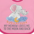 thumbnail image 4 of Inktastic My Memaw Loves Me to the Moon and Back Elephants in Clouds Boys or Girls Baby Bib, 4 of 4