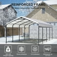 thumbnail image 4 of Upgraded 12x20 FT Heavy Duty Metal Carport with Enhanced Base, Extra Thick Galvanized Steel Frame, All-Weather Oversized Outdoor Car Shelter for Cars, Boats, and Tractors, 4 of 9