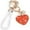Orange, variant on Heart Shaped Rhinestone Keychain Sparkly Crystal Car Key Ring For Women Purse Bag Wallet Accessory