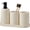 Off White, variant on Bathroom Accessories Set, 4 Piece Travertine Stone Look Collection, Modern Bath Organizer with Soap Dispenser, Toothbrush Holder, Tumbler, Vanity Tray for Countertop Kitchen Sink (Off White)